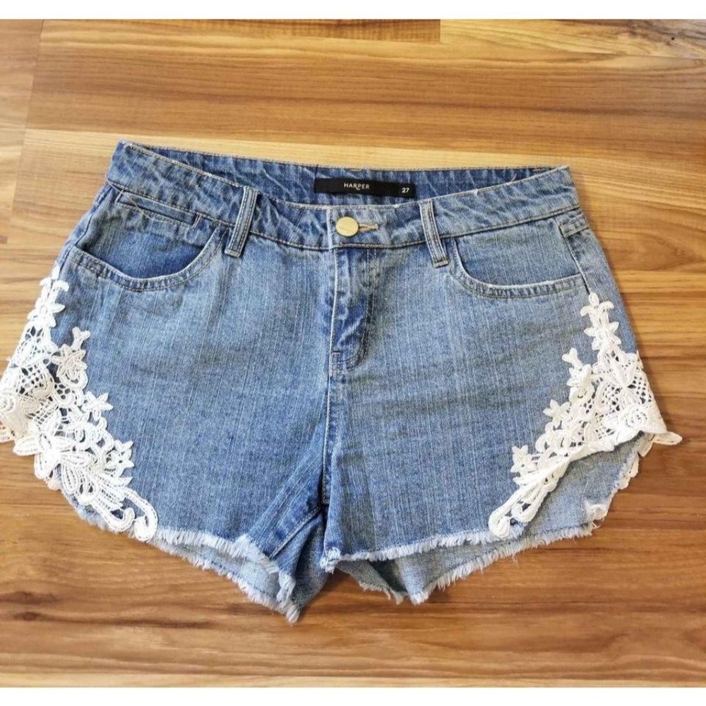 HARPER Cutoff Jean Shorts 27 Low Rise Distressed